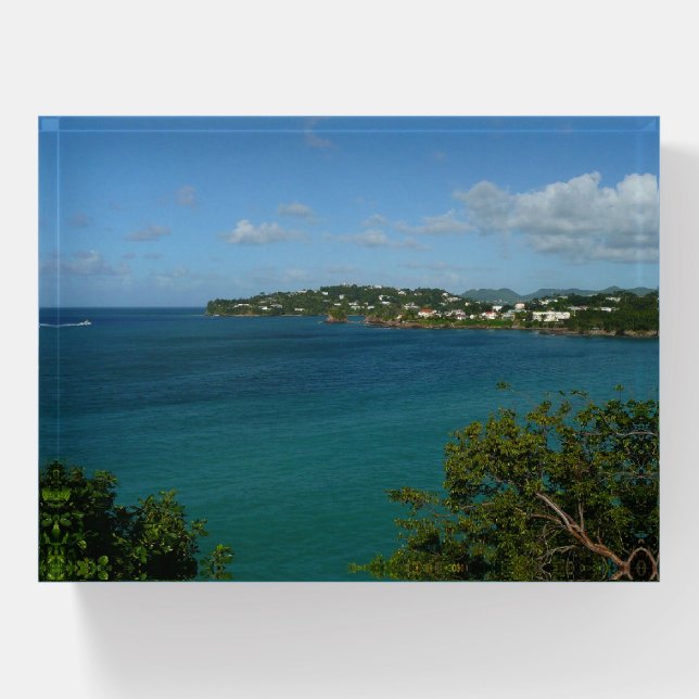 Coast of St. Lucia Caribbean Vacation Photo Paperweight (Front)