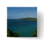 Coast of St. Lucia Caribbean Vacation Photo Pinback Button