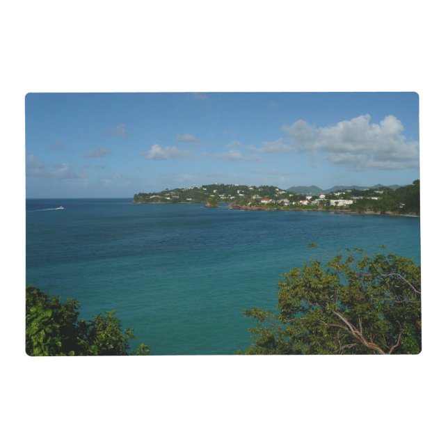 Coast of St. Lucia Caribbean Vacation Photo Placemat (Front)
