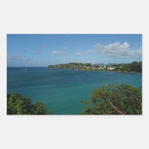 Coast of St Lucia Caribbean Vacation Photo Rectangular Sticker