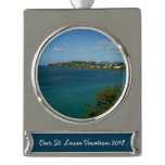Coast of St. Lucia Caribbean Vacation Photo Silver Plated Banner Ornament