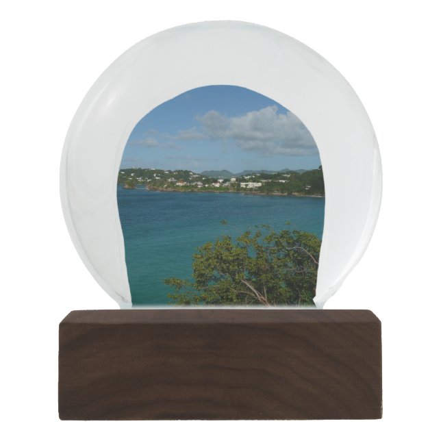 Coast of St. Lucia Caribbean Vacation Photo Snow Globe (Front)