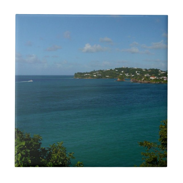 Coast of St. Lucia Caribbean Vacation Photo Tile (Front)