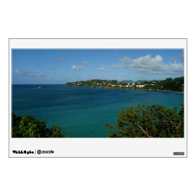Coast of St. Lucia Caribbean Vacation Photo Wall Sticker (Front)