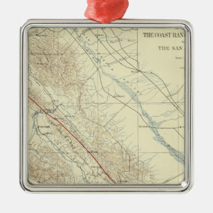 Coast Ranges showing San Andreas Rift Metal Ornament