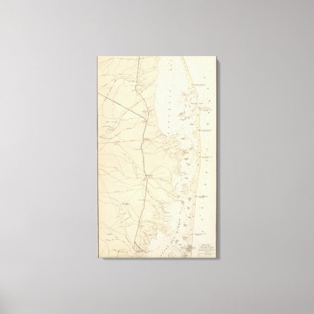 Coast section Barnegat Bay to Tuckerton Chart Map Canvas Print (Front)