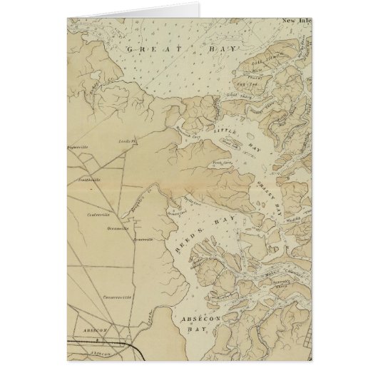 Coast section Tuckerton to Absecon Beach Chart Map Cards (Front)