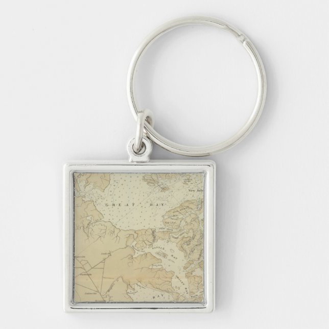 Coast section Tuckerton to Absecon Beach Chart Map Keychain (Front)