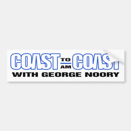 Coast To Coast AM Bumber Sticker White w Blue
