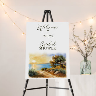Coast Watercolor Sunset Mediterranean Bridal Show  Foam Board