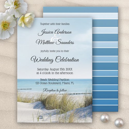 Coast with Dunes Beach Wedding Invitation