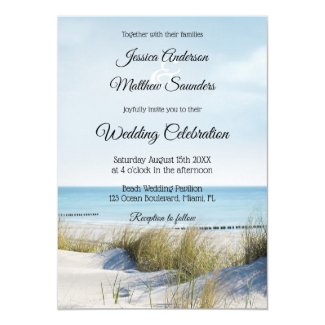 Coast with Dunes Beach Wedding Invitation