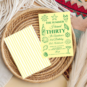 Coastal 30th Birthday  Beach Party, Ocean Theme Invitation