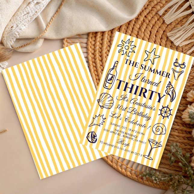 Coastal 30th Birthday  Beach Party, Ocean Theme Invitation (Creator Uploaded)