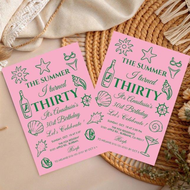 Coastal 30th Birthday  Beach Party, Ocean Theme Invitation (Creator Uploaded)