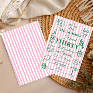 Coastal 30th Birthday  Beach Party, Ocean Theme Invitation