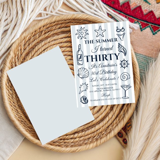 Coastal 30th Birthday  Beach Party, Ocean Theme Invitation (Creator Uploaded)