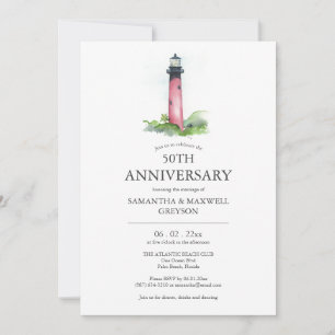 Coastal 50th Wedding Anniversary Invitations