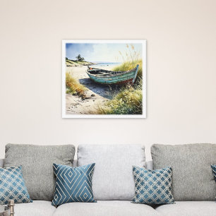 Coastal Abandoned Row Boat Canvas Print