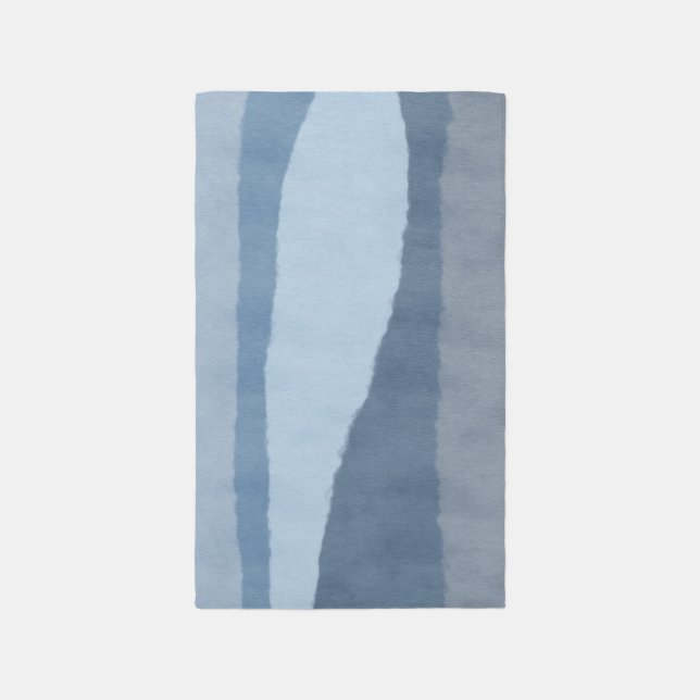 Coastal Abstract Shades of Blue Area Rug (Front (Vertical))