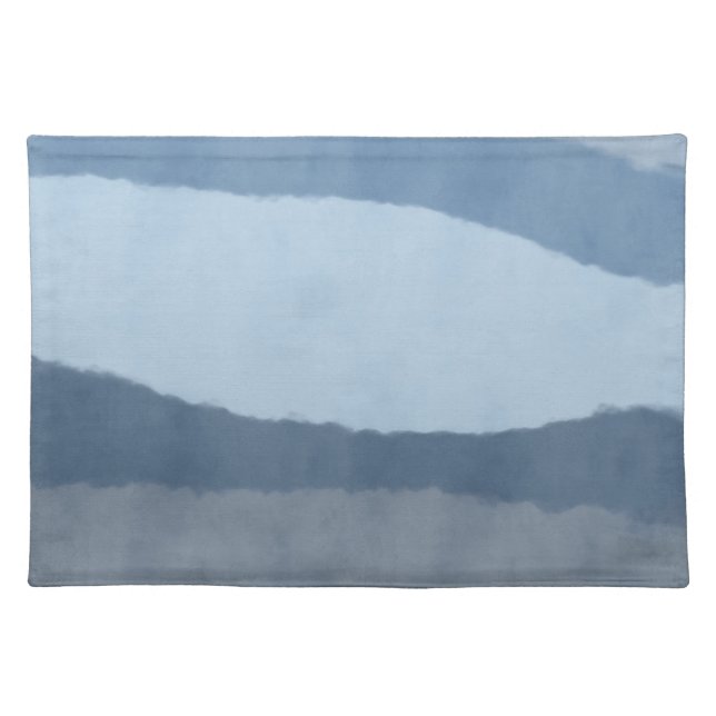 Coastal Abstract Shades of Blue Cloth Placemat 2 (Front)