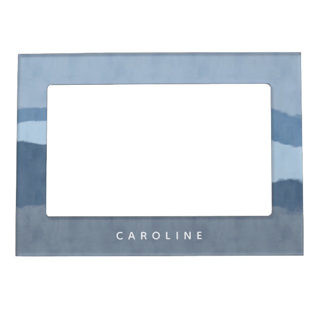 Coastal Abstract Shades of Blue Magnetic Frame (Front)