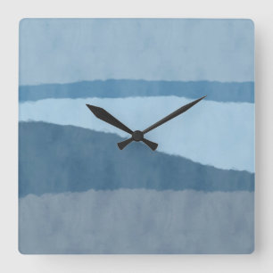 Coastal Abstract Shades of Blue Wall Clock