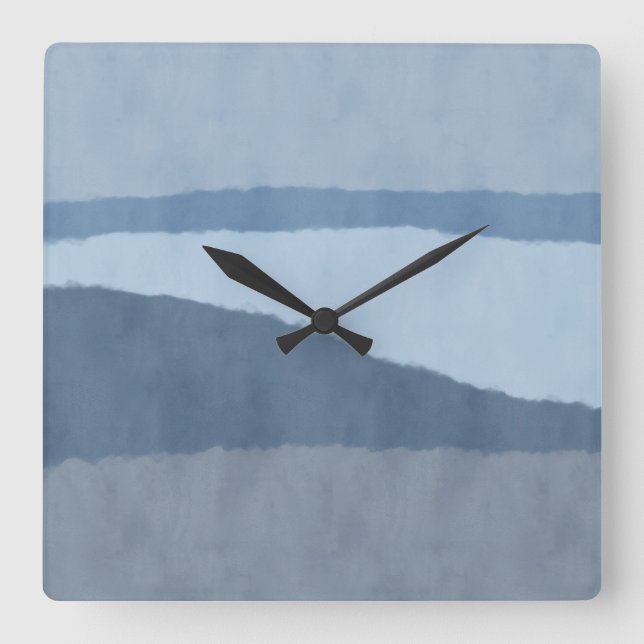 Coastal Abstract Shades of Blue Wall Clock (Front)