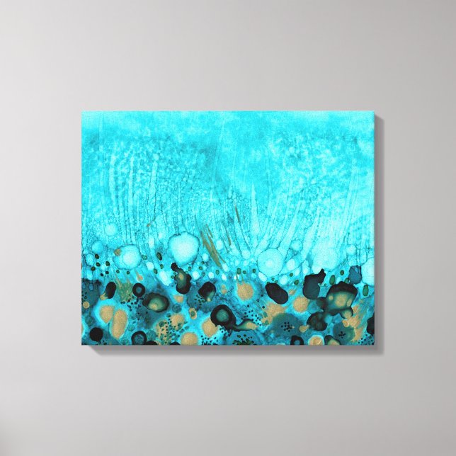 Coastal Abstract Turquoise 16x20 Canvas Print (Front)