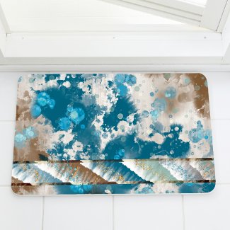 Coastal Abstract Wave Swirl Border