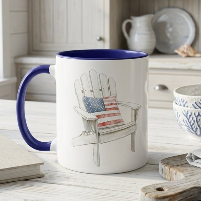 Coastal Adirondack Chair Americana Patriotic Mug (Creator Uploaded)