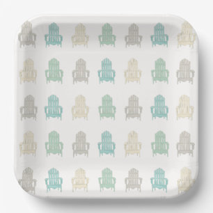 Coastal Adirondack Chairs Lake House Beach House Paper Plates