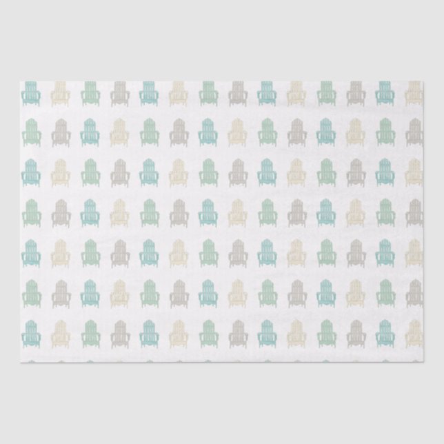 Coastal Adirondack Chairs Lake House Beach House Tissue Paper (Front)