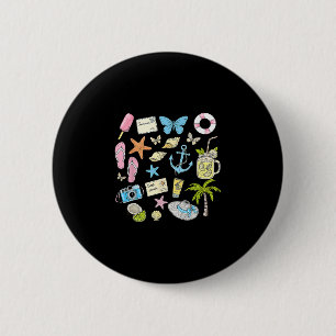 Coastal Aesthetic Beach Trip Starfish Seashell Sum Button
