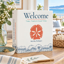 Coastal Airbnb Welcome Book Sand Dollar Navy