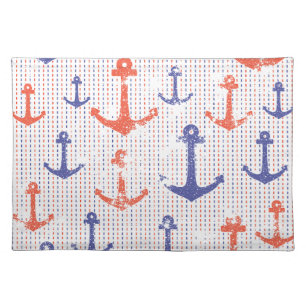 Coastal Americana Anchors Cloth Placemat