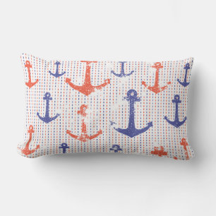 Coastal Americana Anchors Lumbar Pillow