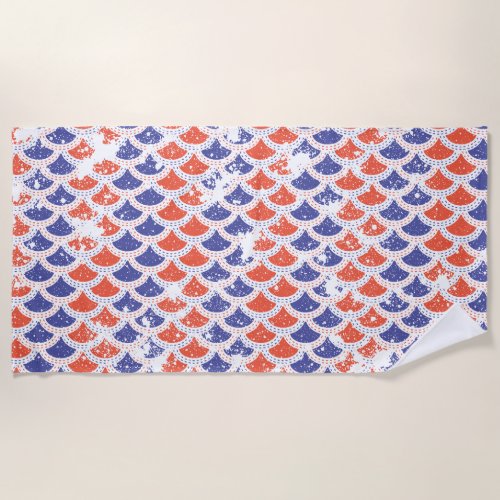 Coastal Americana Fish Scales Beach Towel