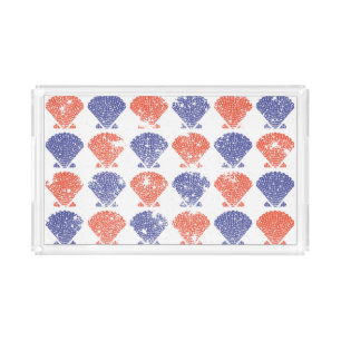 Coastal Americana Seashells Acrylic Tray