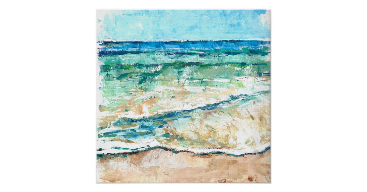 Coastal And Beach Sea And Sand Abstract Glossy Poster Zazzle Com