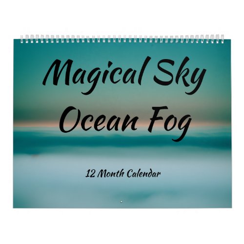 Coastal and Colorful Foggy Ocean Sunsets Sunrises Calendar