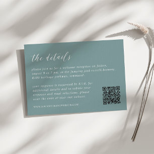 Coastal Aqua All-in-One Wedding Details Enclosure Card