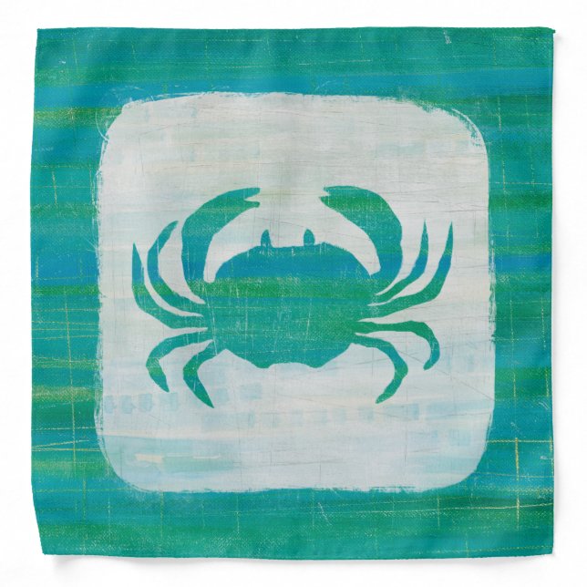 Coastal | Aqua Crab Bandana (Front)