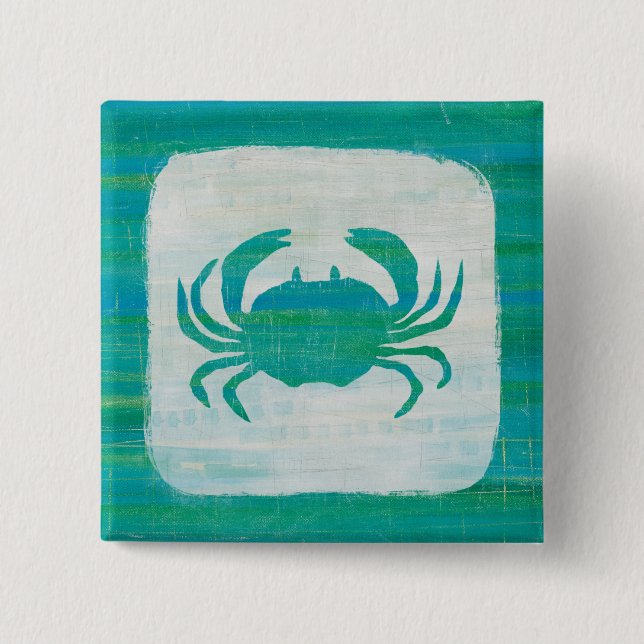 Coastal | Aqua Crab Button (Front)