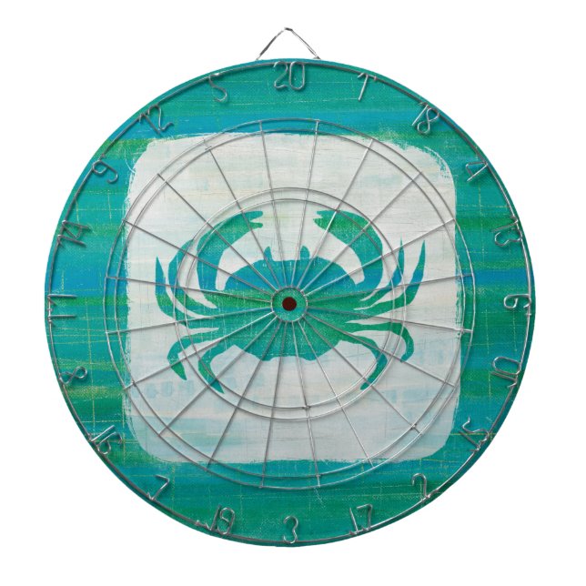 Coastal | Aqua Crab Dartboard (Front)