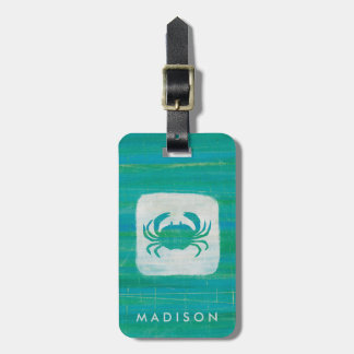 Coastal | Aqua Crab Luggage Tag