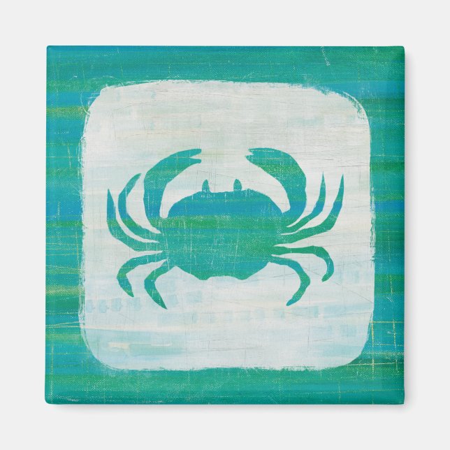 Coastal | Aqua Crab Magnet (Front)
