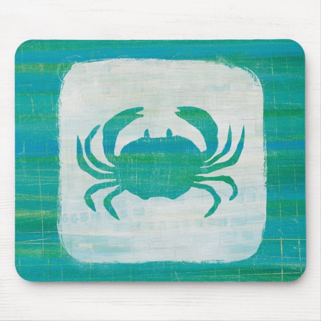 Coastal | Aqua Crab Mouse Pad (Front)