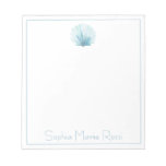 Coastal Aqua Scallop Seashell Personalized Notepad