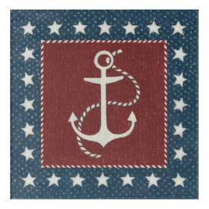 Coastal Art   Anchor on Red